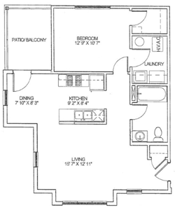 One Bedroom / One Bath - 669 Sq. Ft.*