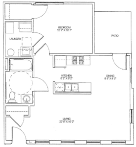 One Bedroom / One Bath -710 Sq.Ft.*