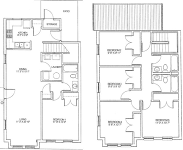 Five Bedroom / Two and Half Bath Townhome - 2,124 Sq.Ft.*